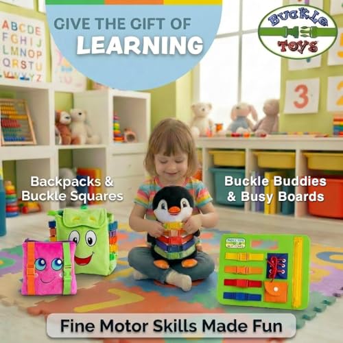 Buckle Toys - BokBok Chicken - Learning Activity Toddler Plane Travel Essential Toy - Develop Motor Skills and Problem Solving - color: Bokbok Chicken