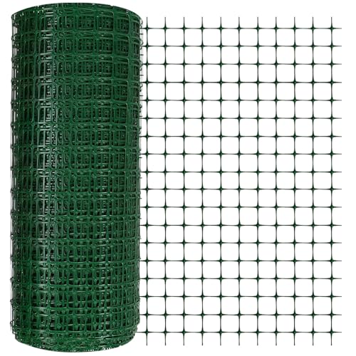Preboun 4 x 164 ft Plastic Mesh Fence Plastic Safety Fence Roll Reusable Animal Construction Barrier Netting Temporary Pool Fencing Snow Fences for Construction Animal Garden Fencing(Green) - color: Green, size: 4 x 164 ft