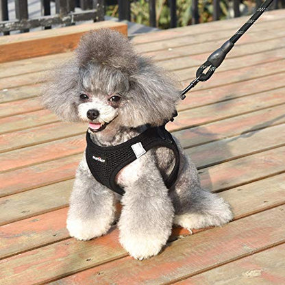 Dog Harness Step-in Breathable Puppy Cat Dog Vest Harnesses for Small Medium Dogs - color: Black, size: X-Small (Chest 10''-11.5'', Weight 5-8 lb)