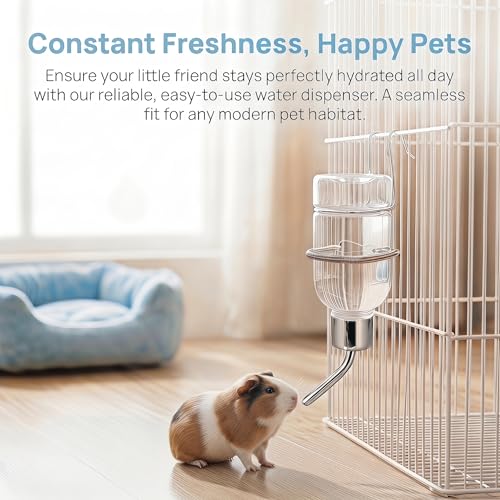 POPETPOP 2Pcs Pet Cage Water Bottle Chew-Proof No Drip Hanging Small Animal Water Dispensers for Rabbits, Ferrets, Guinea Pigs Hamsters and Other Small Animals