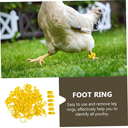 TOYANDONA Adjustable Chicken Leg Bands 1-100 Pcs Plastic Poultry Foot Identification Rings for Chicks Pigeons and Small Birds Sturdy Marking Tools Numbers