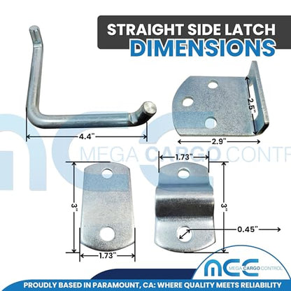 Mega Cargo Control 8 - Pack Straight Side Gate, Latch Set for Utility Trailer, Stake Body Gates, Sheds, Wood, Trucks, & Trailers - size: 8 - Pack