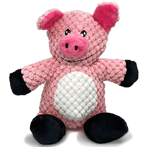 Squeaky Plush Dog Toy for Small Dogs and Puppies – “Barnyard Pig” Cute Pink Pig Toy for Carry Cuddle Shake and Gentle Play - color: Pig, size: Small
