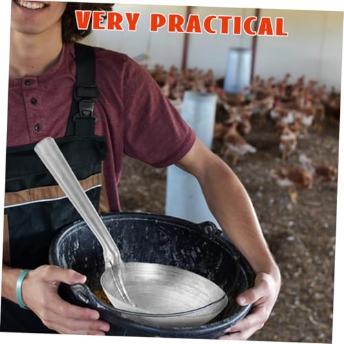 Heavy Duty Iron Ladle for Farm Garden Use Ergonomic Feeding Scoop Polished Finish for Watering Mixing Spoon for Livestock and Pet Feeding