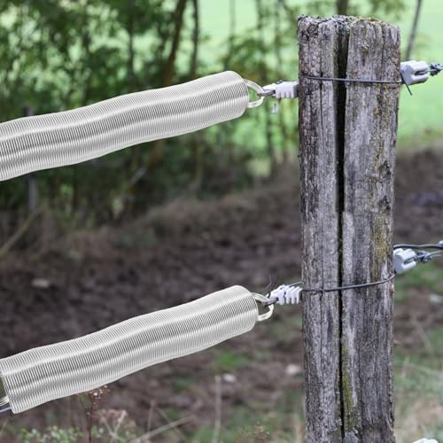 Luxshiny Electric Fence Spring Gate Replacement Stainless Steel Livestock Fence Spring for Pasture Gates Tension Hardware Suitable for Agricultural Fencing