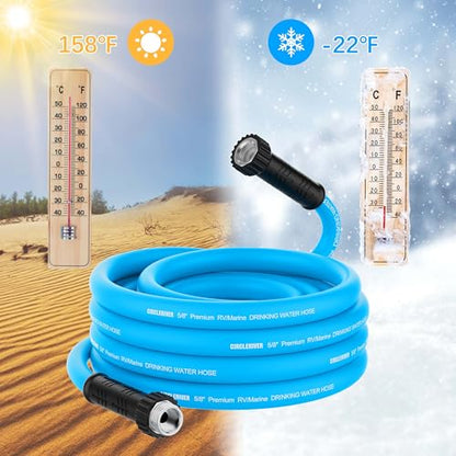RV Water Hose 50FT, 5/8" Premium RV Drinking Water Hose for RV, Camping, Marine, Trailer and Truck, BPA Free, Anti-Kink and Leak-Free, Drinking Water Safe-Blue - color: Blue, size: 50FT