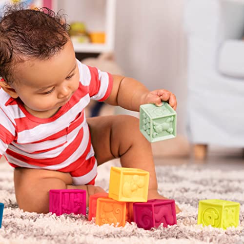 B. toys – Baby Blocks – Stacking & Building Toys for Babies – 10 Soft & Educational Blocks – Numbers, Shapes, Colors, Animals – One Two Squeeze – 6+ Months - style: Blocks