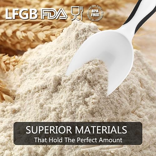 Plastic Ice Scoop 2pcs for Freezer Bin Multipurpose Ice Shovel Scooper for Flour Rice Popcorn Pet Food Soft Rubber Grip Handle - White