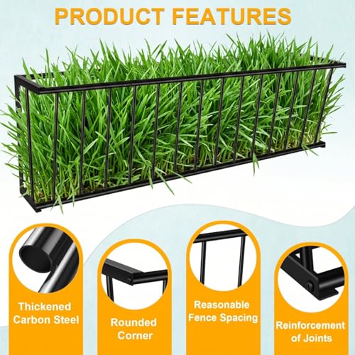 60'' Metal Wall Mount Hay Feeder, 65 Gallon Livestock Feeder for Goats Horses Cattle, Indoor Outdoor Hay Rack Blanket Holder - size: 60 Inch