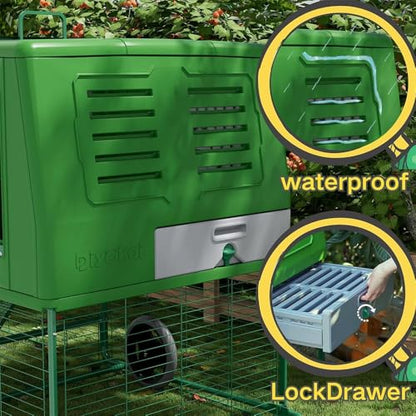 Plastic Chicken Coop Insulated Hen House Weatherproof Chicken House, Durable Cube Large Chicken Cage Easy to Assembly & Clean (Basic) - size: Basic