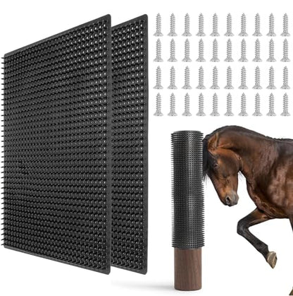 2 Pack Large Livestock Scratching Brush Horse Scratching Post Pad, Horse Cow Scratching Post for Grooming, 21.65" x19.68" Horse Scratcher Brush for Cattle Horse Cow Dogs Pigs - size: Large