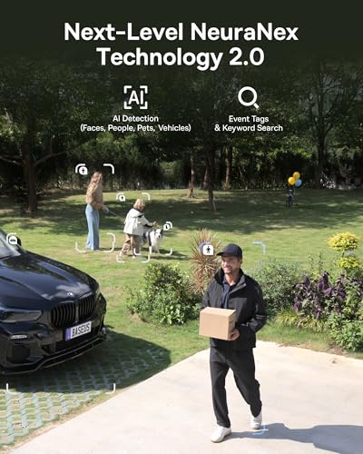 Baseus X1 Pro Dual-Tracking Solar Security Camera Outdoor Wireless, Dual 3K AI Cameras, 300° Pan, Color Night Vision, 8× Zoom, Local Storage up to 512GB, IP65, No Subscription - color: White
