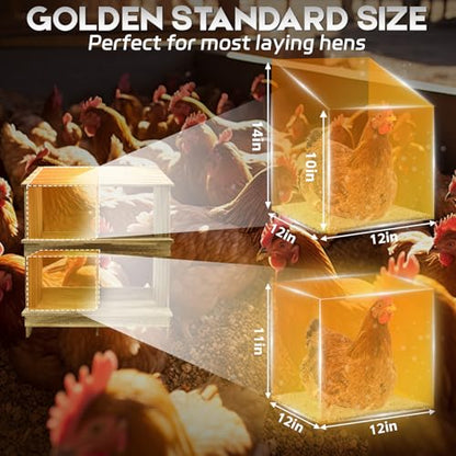 Wooden 4 Holes Chicken Nesting Boxes for Laying Eggs, Gold Standard Two-Tier Nest Box for Chickens, Farmhouse Series Laying Boxes for Hens, Ducks and Birds - color: Wooden 4-Hole