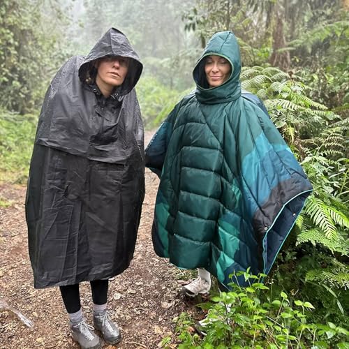 Camping Blanket,Hoodie Blankets Poncho Outdoor Waterproof Windproof Warm Durable & Portable for Stadium, Concerts, Car,Travel, Beach, Picnic, Grass,75 * 54 inch - color: Spring