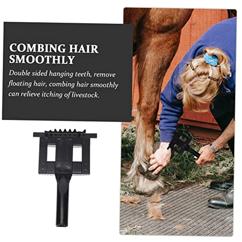 Healifty Heavy Duty Livestock Hair Brush with Smooth Handle Cattle Sheep Mud and Shedding Hair Removal Booster Comfortable Grip Cleaning Tool