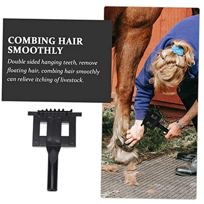 Healifty Heavy Duty Livestock Hair Brush with Smooth Handle Cattle Sheep Mud and Shedding Hair Removal Booster Comfortable Grip Cleaning Tool