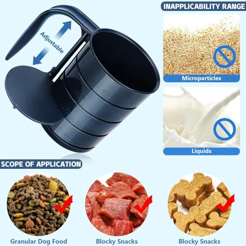 Joansan Dog Food Scoop Pet Food Scoops for Dogs 4 Capacity Cup in 1 Cup Measuring Scoop for Pets Dog Cat and Bird Solid Food (Includes 1/4 C 1/2 C 3/4 C 1 CUP)