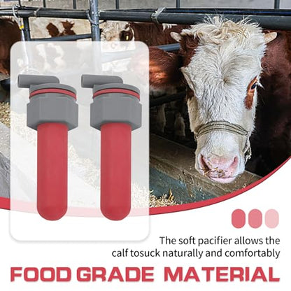 3PCS Calf Feeder Pacifier Teats Soft Rubber Feeding Teats, Calf Feeder Pacifier with Fixed Base for Cattle Horse Donkey Nursing Bottle Nipples Farm Animal Feeding Supplies﻿ - color: GREY