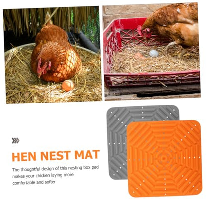 Levemolo Washable Silicone Chicken Nesting Pads 2-Piece Set for Laying Hens Sturdy Nest Box Liners for Chicken Coop Easy to Clean Nesting Box Supplies