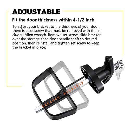 5-1/2" T-Handle Lock kit-Hurrikom Shed Door Latch with 5 Keys, 5-1/2" Stem Shed T-Handle Lock Kit for Sheds Doors, Playhouses, Chicken Coops,Camper, RV, Garage Door(Black) - size: 5.5 inch