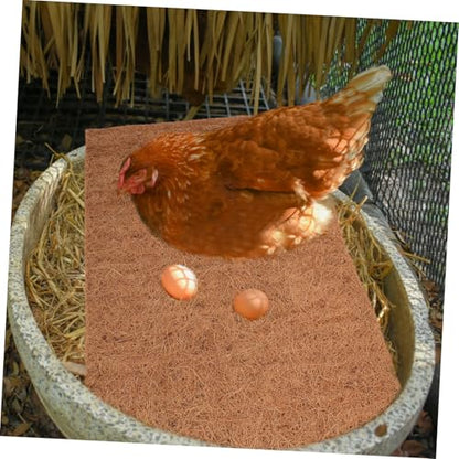UKCOCO 4pcs Washable Chicken Nesting Pads Soft Nonslip Nesting Box Liners for Chicken Coop Reusable Laying Mats Natural Coconut Pads for Hens