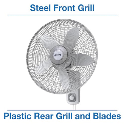 Air King 9018 Commercial Grade Oscillating Wall Mount Fan, 18-Inch , White - size: 18 inch, style: Classic