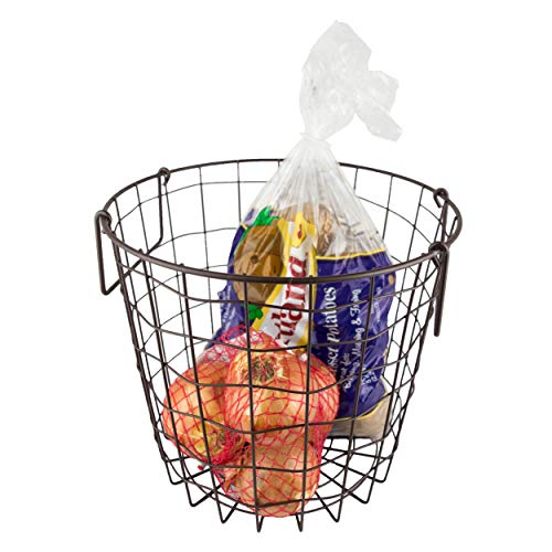 DII Metal Wire Mesh Stackable Utility Storage Bin, Small Round, 12x12x10", Bronze - color: Bronze, size: 12 x 12 x 10 inches