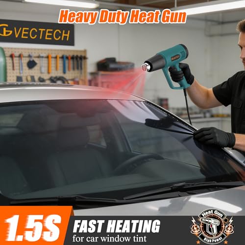 Heat Gun,10FT cable,Dual-Temperature Settings 572°F & 1112°F | 4 Nozzles,Overheat Protection, for crafting, shrink wrap, paint removal,resin,Car tinting - color: Green