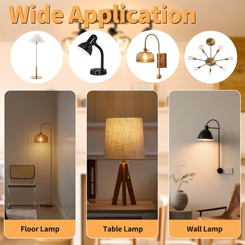 Warm Incandescent Light Bulbs 60 Watt,A19/A60 Vintage Style Edison Bulbs E26,Soft Yellow Light Bulbs,Amber Bulbs,Retro Light Bulb Old Fashioned,Halogen Dimmable Edison Bulb Squirrel Cage 12 Pack - size: 12 Count (Pack of 1)