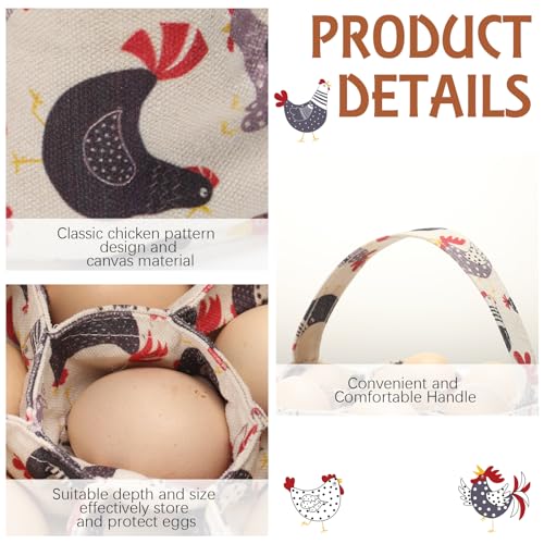 Sweetude 2 Pieces Egg Basket Mini Egg Collecting Bags Gathering Basket with 7 Pouches for Farmhouse Chicken Hen Duck Goose Housewife Garden Transporting Storage, 8 x 2.6 Inch(Lovely) - color: Lovely