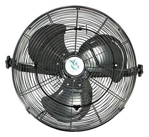 VES Moisture Resistant Outdoor Wall/Ceiling Mount Shop Fan/Industrial Basket Fan for Cooling and Ventilation (18 inch, Black) - style: Black