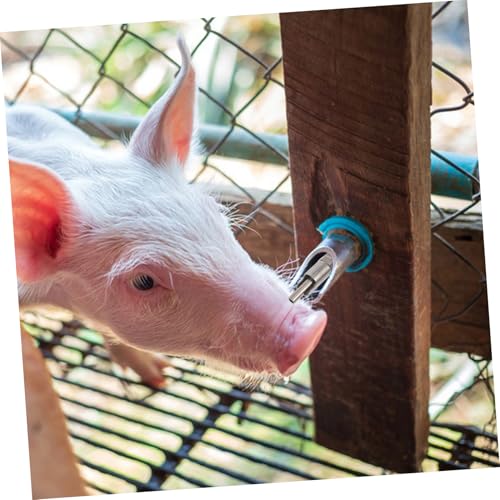 Happyyami Pig Nipple Waterer Stainless Steel Piglets Feeder Nozzle Ergonomic Pig Drinking Nozzles for Farm Livestock