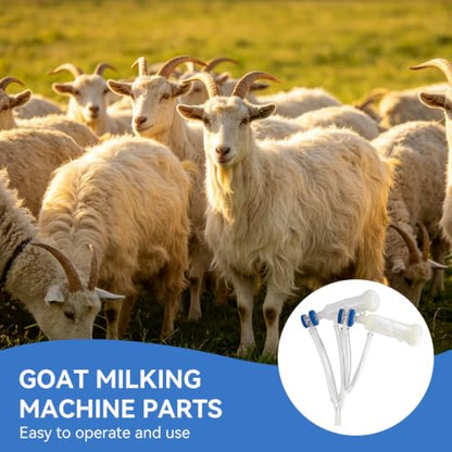 Reusable Sheep Milking Cluster Goat Milker Claw Kit, Goat Sheep Milker Machine Parts,Sheep Milking Cluster Groups Replacement Milking Teat Cup Milk Collector