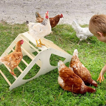 Chicken Roosting Bar Solid Wood Roosting Ladder Poultry Perch Stand Jungle Gym for Backyards Chicken Coops Farms Chicken Toy for Chicks Hens Roosters Large Birds Parrots Macaws L - size: Large