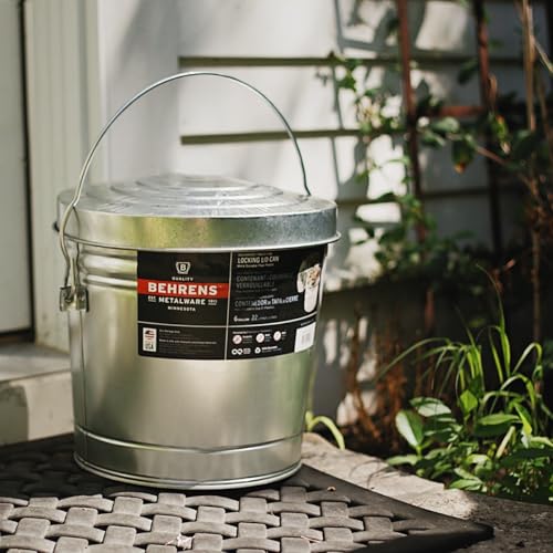 Behrens Galvanized Steel Can with Locking Lid 6 Gallon - size: 1 Bucket, style: Locking Lid