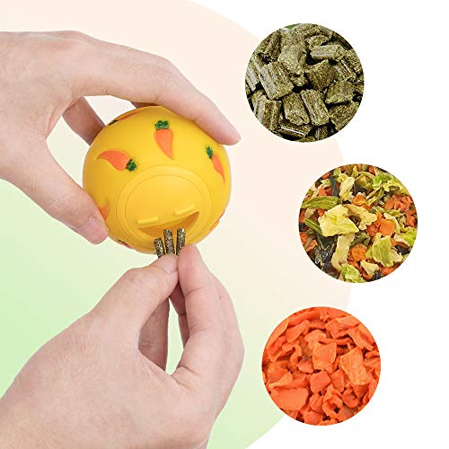 Niteangel Treat Ball, Snack Ball for Guinea Pigs, Rabbits, Hedgehogs and Other Small Pets (Small, Yellow & Blue) - color: Yellow & Blue