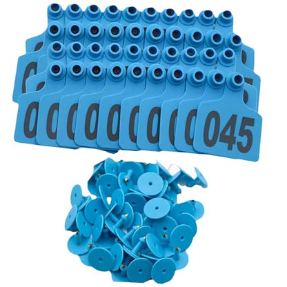 100 Pieces Ranch Animal Ear Markers Built from Gentle Yet Tough Substance Perfect for Labeling Caprine and Pigs Permanent Ear Identifiers - color: Blue