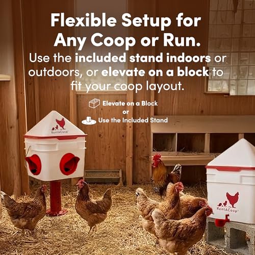 RentACoop Chick2Chicken 10lb Feeder & 2 Gal Waterer Set with Gravity Feed Refill & Auto-Fill Cups, Horizontal Nipples - BPA-Free Food & Water Buckets for Up to 20 Chicks or 12 Adult Chickens - size: Set with Nipples and Auto-Refill Cups