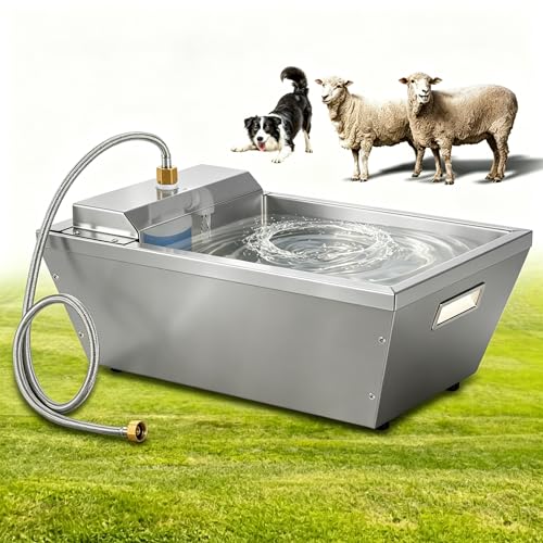 4Gal Dog Water Bowl Dispenser Large Breed Outdoor Automatic Livestock Water Trough Livestock Waterer for Large Dogs Goat Sheep Cow Horse