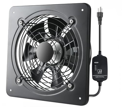 12 Inch Window Exhaust Wall Mounted Ventilation Basement Extractor Industrial Fan 720 CFM High-Speed1460 RPM Industrial Fan for Home Garage Office Commercial Use (12 Inch+Speed Control)