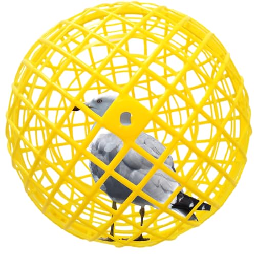 11" Ball-Shaped Movable Pigeon Chick Coop, Little Rabbit Duck Guinea Pig Safe Walking Net,Preventing Dog Bites, Predation by Eagles Wolves Cats Eagles, Pet t Safety Cage - color: Bright yellow
