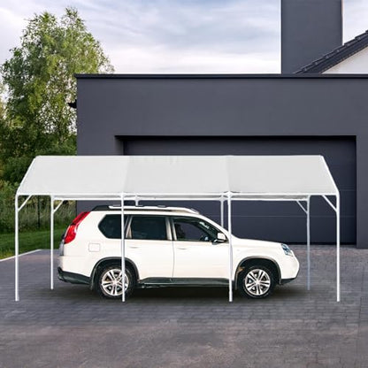 10 x 20 ft Heavy Duty Carport Canopy Waterproof Garage Car Shelter Tarp Tent for Car Canopy Replacement Cover with 50 Ball Bungees, Only Top Cover, Frame is Not Included - style: 10 x 20 ft