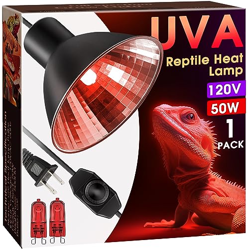Briignite Reptile Heat Lamp Red, 50W G9 Heat Bulb & Dome Reptile Light Fixture, Aluminum Reflector, Dimmable Heat Lamp for Chicken, Turtle, Snake, Gecko, Lizard, 1 Pack - color: Red, size: Heat Lamp