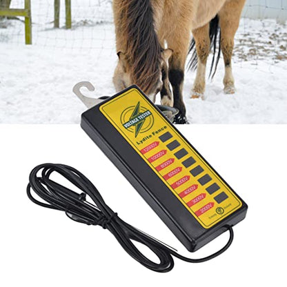 FLEXMAN Electric Fence Voltage Tester, Portable 8 Indicate Lights Fence Fault Finder, 2000V to 12000V Measuring Range Voltage Meter for Farms, Home Gardens