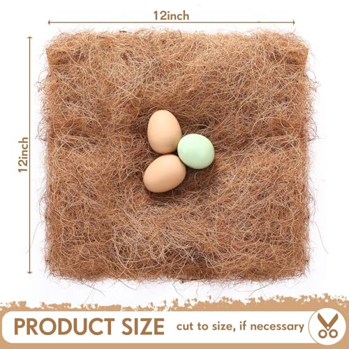 Yerliker 24 Pack Chicken Nest Box Pads Laying Hen Nesting Box Liners Nesting Pads Natural Coconut Fiber for Chicken Coop Bedding Fit Most Nest Boxes