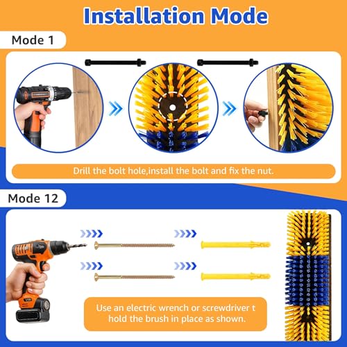 2Pcs Livestock Scratching Brush for Cow, Horse, Goat & Sheep - PBT High Elastic Bristles Design, Animal Grooming & Itch Relief Brush for Barn Entrance, Fence Corner & Feeding Area - size: Medium