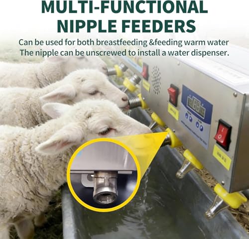 Automatic Stainless Steel Piglet Feeder - 6-Nipple Universal Suckling Machine with Sound Simulation & Constant Temperature for Healthy Lambs and Growing Piglets