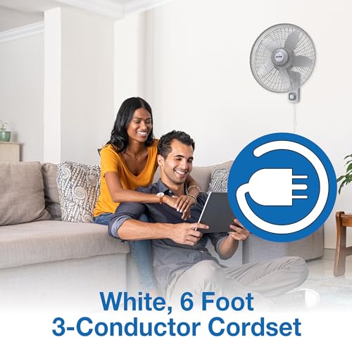 Air King 9018 Commercial Grade Oscillating Wall Mount Fan, 18-Inch , White - size: 18 inch, style: Classic
