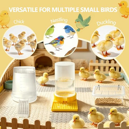 3 Pack 400ml Quail Water Feeder, Feeder Plastic Poultry Ideal for Button Quail, Baby Chicks, Ducks, and Baby Birds, Anti Drowning Design, Easy to Install