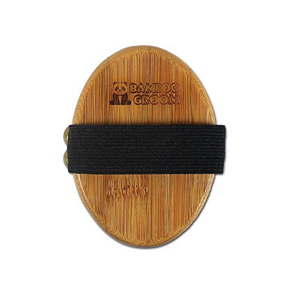 Bamboo Groom Curry Brush with Rubber Bristles for Pets - style: Curry Brush with Rubber Bristles